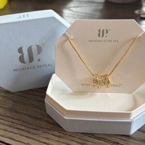 Gold Necklace with Crystal Charms